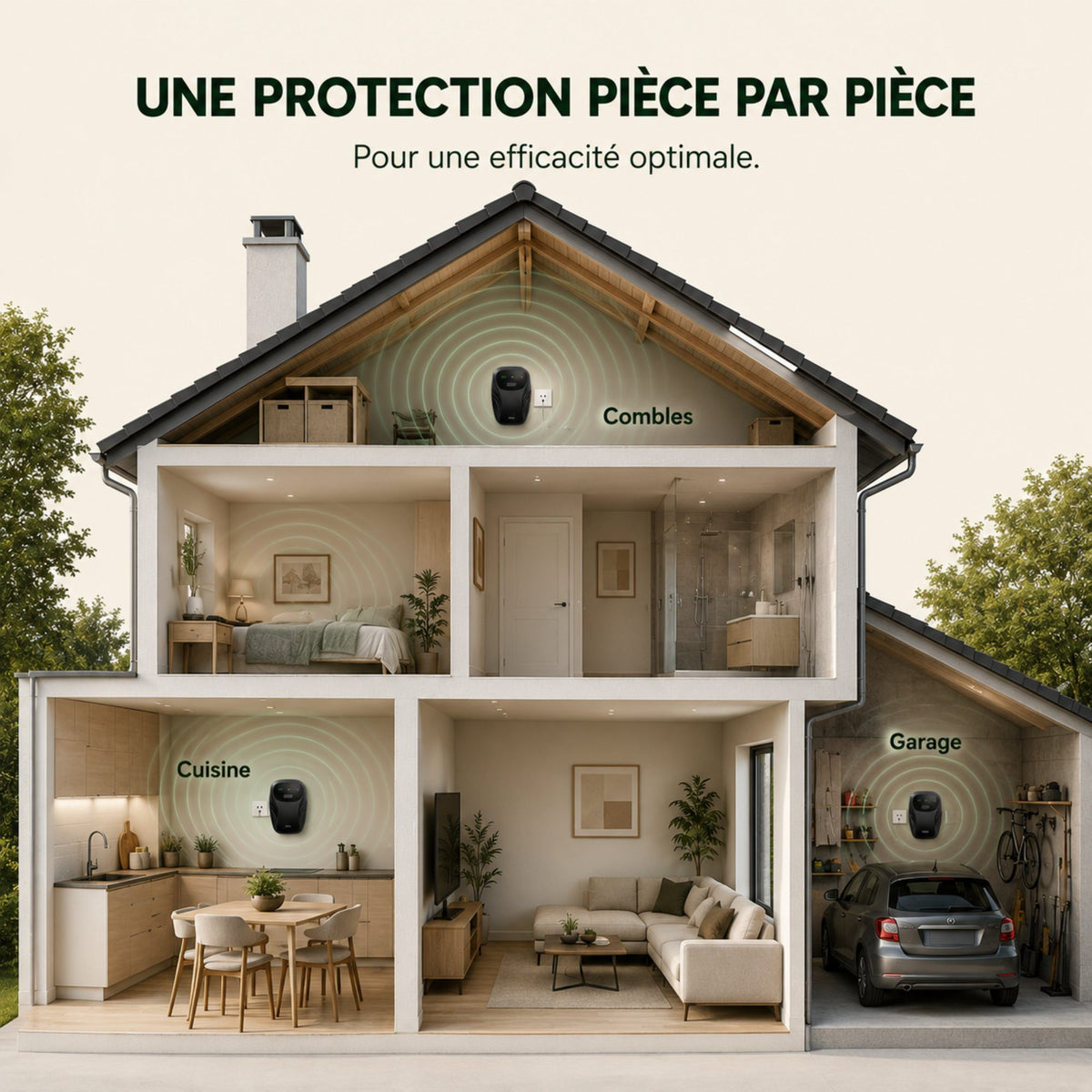 Répulsif Souris et Rats à Ultrasons HomeGuard™ — Prise Anti-Rongeurs Intérieur