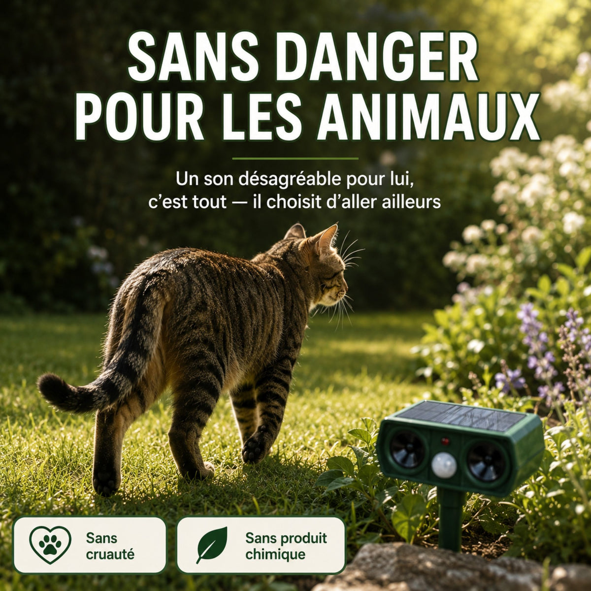 Répulsif Chat Ultrason FelixGuard™ — Détection Jour et Nuit